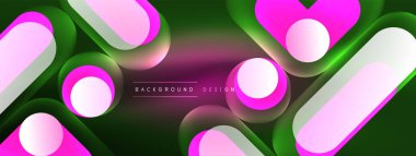 Neon dairesi soyut arkaplan. Duvar kağıdı, afiş, sunum, arkaplan şablonu