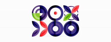 Renkli çemberler soyut arkaplan. Duvar kağıdı, afiş, arkaplan, iniş sayfası, duvar resimleri, davetiyeler, posterler için yüksek teknoloji tasarımı