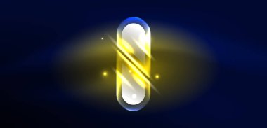 Soyut arkaplan parlayan neon ışıklı geometrik şekiller. Duvar kağıdı, bayrak, arkaplan, kart, kitap illüstrasyonu, iniş sayfası için uzay kozmik ya da sihirli enerji vektör duvar kağıdı