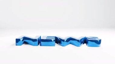 Beyaz animasyon hareketinin grafik arkaplanı hakkında 3D metin haberleri