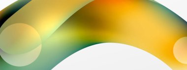 Fluid abstract background, round shapes and circle flowing design for wallpaper, banner, background or landing