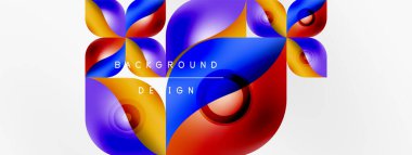 Vektör soyut geometrik arkaplan. Tekno çiçek yaprakları konsepti. Duvar kağıdı ya da doku tasarımı, parlak poster, afiş, broşür