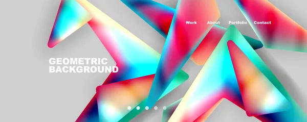 Bright Colorful Triangular Shapes Abstract Background Fluid Color Effect Glass — Wektor stockowy