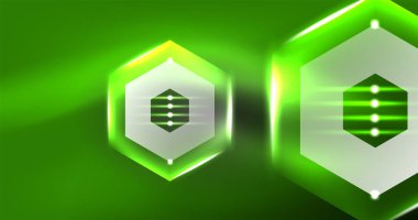 Neon altıgen arka plan. Duvar kağıdı, afiş, arkaplan, iniş sayfası, duvar resimleri, davetiyeler, posterler için yüksek teknoloji tasarımı