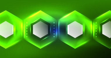Soyut arkaplan neon altıgen vektör çizimi