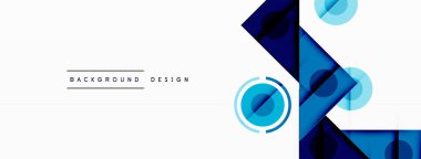 Renkli üçgenler ve yuvarlak şekiller. Duvar kağıdı, afiş, sunum, arkaplan şablonu