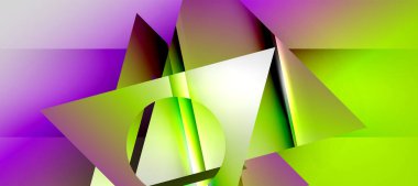 Trendy minimal geometric composition abstract background. Shadow lines and lights on glossy triangles backdrop. Vector Illustration For Wallpaper, Banner, Background, Card, Book Illustration