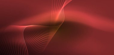 Parlak neon dalgalar. Neon ışığı ya da lazer gösterisi, elektrik akımı, güç hatları, tekno kuantum enerji dürtüsü, parlayan sihirli dinamik çizgiler.