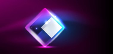 Neon parıldayan tekno çizgiler ve oklar, yüksek teknolojili soyut arkaplan şablonu