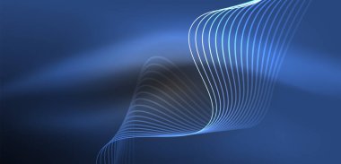 Soyut arkaplan neon dalgası. Duvar kağıdı, afiş, arkaplan, iniş sayfası, duvar resimleri, davetiyeler, posterler için yüksek teknoloji tasarımı