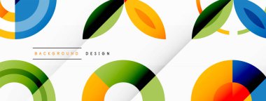 Canlı ve göz alıcı vektör arkaplanı, modern ve moda tasarımlar için mükemmel düzenlenmiş renkli çemberlerden oluşan bir şebeke içeriyor.