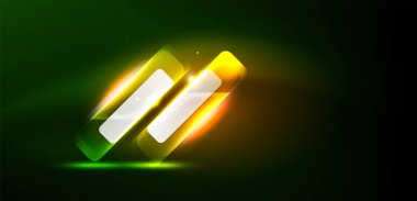Neon parıldayan tekno çizgiler ve oklar, yüksek teknolojili soyut arkaplan şablonu