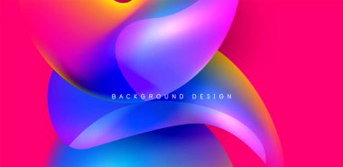 Sıvı renkli 3D elementler soyut arkaplan