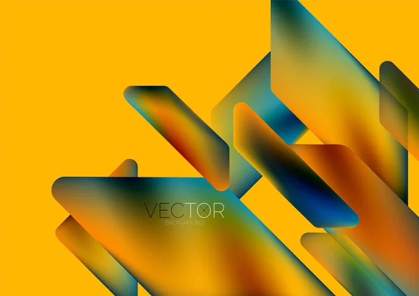 Fluid Color Dynamic Geometric Shapes Abstract Background Vector Illustration Wallpaper — Stok Vektör