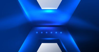 Soyut arkaplan neon altıgen vektör çizimi