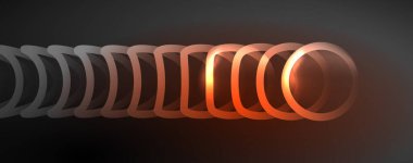 Neon parlayan daireler ve yuvarlak şekiller, sihirli enerji alanı ışık konsepti, soyut arkaplan duvar kağıdı tasarımı