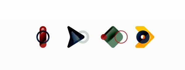 Fond Abstrait Géométrique Coloré Composition Minimale Triangle Formes Carrées — Image vectorielle