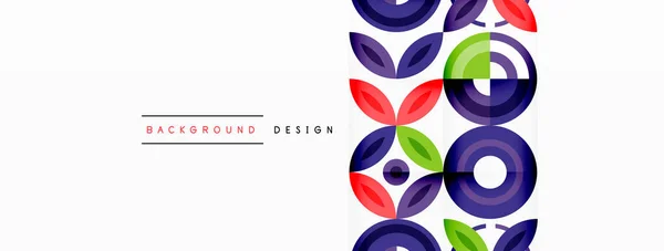 カラフルな円抽象的な背景 バナー ランディングページ 壁アート 招待状 プリント ポスターのハイテクデザイン — ストックベクタ