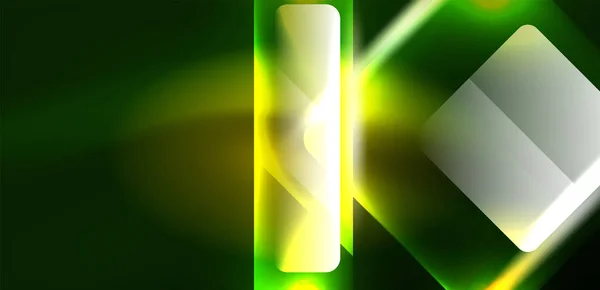 Neon Świecące Linie Techno Strzały Tech Futurystyczny Abstrakcyjny Szablon Tła — Wektor stockowy