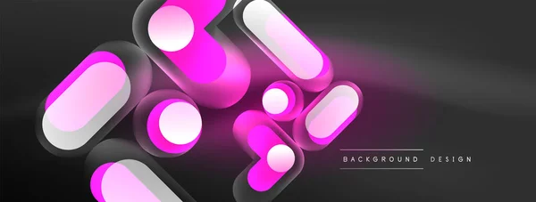 Glowing Shapes Abstract Background Template Wallpaper Banner Presentation Background — Stock Vector