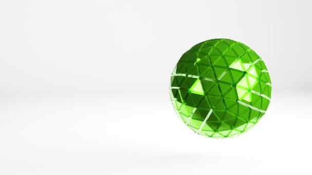 Sphère Élégante Moderne Tourne Surface Brillante Verre Animation Graphique Abstraite — Video