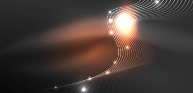 Soyut arkaplan neon dalgası. Duvar kağıdı, afiş, arkaplan, iniş sayfası, duvar resimleri, davetiyeler, posterler için yüksek teknoloji tasarımı