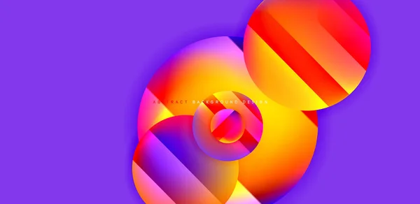 Cirkels Met Glanzend Oppervlak Licht Schaduw Effecten Abstracte Achtergrond Sjabloon — Stockvector