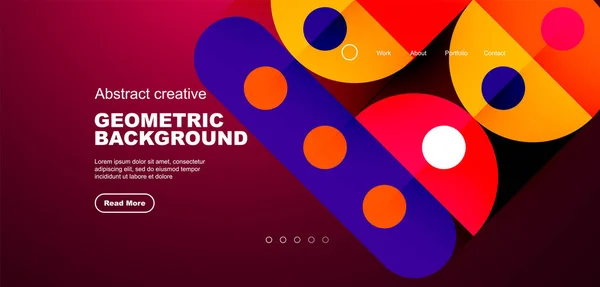 Círculos Simples Padrão Elementos Redondos Página Destino Geométrica Design Minimalista — Vetor de Stock