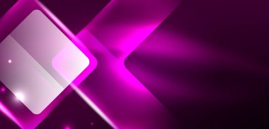 Neon parıldayan tekno çizgiler ve oklar, yüksek teknolojili soyut arkaplan şablonu