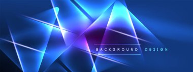 Geometrik arkaplanı hackleyen neon ışıkları, sanal gerçeklik veya yapay zeka konsepti, duvar kağıdı, pankart, sunum, arkaplan için siber punk geometrik şablon