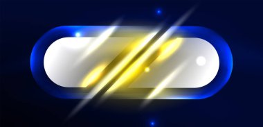 Soyut arkaplan parlayan neon ışıklı geometrik şekiller. Duvar kağıdı, bayrak, arkaplan, kart, kitap illüstrasyonu, iniş sayfası için uzay kozmik ya da sihirli enerji vektör duvar kağıdı