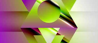 Trendy minimal geometric composition abstract background. Shadow lines and lights on glossy triangles backdrop. Vector Illustration For Wallpaper, Banner, Background, Card, Book Illustration