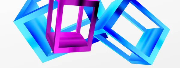Cube Shapes Vector Geometric Background Trendy Techno Business Template Wallpaper —  Vetores de Stock