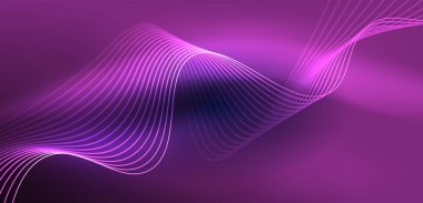 Soyut arkaplan neon dalgası. Duvar kağıdı, afiş, arkaplan, iniş sayfası, duvar resimleri, davetiyeler, posterler için yüksek teknoloji tasarımı