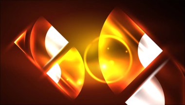 Soyut arka plan vektörü neon parlayan geometrik elementler. Duvar kağıdı, afiş, arkaplan, iniş sayfası, duvar resimleri, davetiyeler, posterler için yüksek teknoloji tasarımı