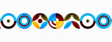 Renkli çemberler soyut arkaplan. Duvar kağıdı, afiş, arkaplan, iniş sayfası, duvar resimleri, davetiyeler, posterler için yüksek teknoloji tasarımı