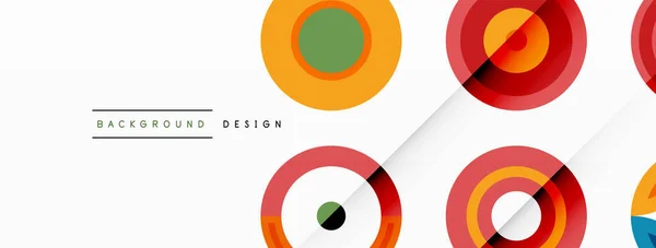グリッド構成抽象的な背景のカラフルな円 バナー ランディングページ 壁アート 招待状 プリント ポスターのデザイン — ストックベクタ