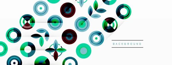 Πολύχρωμοι Κύκλοι Αφηρημένο Φόντο Σύνθεσης Καννάβου Σχεδιασμός Για Ταπετσαρία Πανό — Διανυσματικό Αρχείο