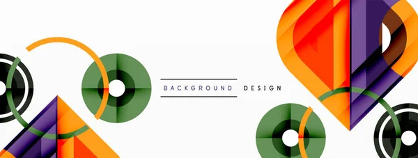 Triángulos Coloridos Círculos Fondo Abstracto Diseño Para Papel Pintado Banner — Vector de stock