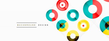 Çember simetrik ızgara bileşimi ile soyut arkaplan. Daire şekli hareket hissi yaratıyor. Şebeke, her çember arasında eşit aralıklarla bileşime yapı ve denge ekler