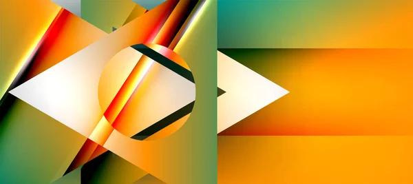 Triangel Abstrakt Bakgrund Med Glänsande Och Glänsande Effekter Vektor Illustration — Stock vektor