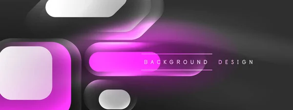 Leuchtende Neon Geometrische Elemente Abstrakten Hintergrund Neonlicht Oder Lasershow Elektrische — Stockvektor