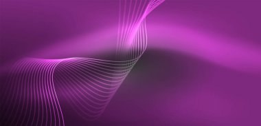 Soyut arkaplan neon dalgası. Duvar kağıdı, afiş, arkaplan, iniş sayfası, duvar resimleri, davetiyeler, posterler için yüksek teknoloji tasarımı