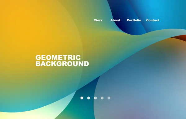 Landing Page Abstract Liquid Background Flowing Shapes Design Circle Web — Vector de stock
