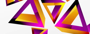 3d triangle abstract background. Basic shape technology or business concept composition. Trendy techno business template for wallpaper, banner, background or landing