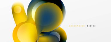 Fluid abstract background. Liquid color gradients composition. Round shapes and circle flowing design for wallpaper, banner, background or landing