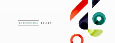 Renkli üçgenler ve soyut çemberler. Duvar kağıdı, afiş, arkaplan, iniş sayfası, duvar sanatı, davetiye, baskılar, posterler için tasarım