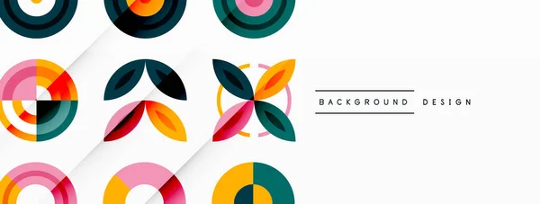 Barevné Kruhy Abstraktním Pozadí Kompozice Mřížky Design Pro Tapety Banner — Stockový vektor