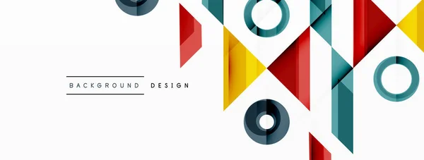 Triángulos Coloridos Círculos Fondo Abstracto Diseño Para Papel Pintado Banner — Archivo Imágenes Vectoriales