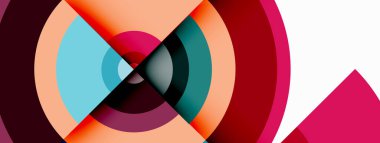 Gölgeler ile çevreler küçük geometrik bileşim soyut arkaplan